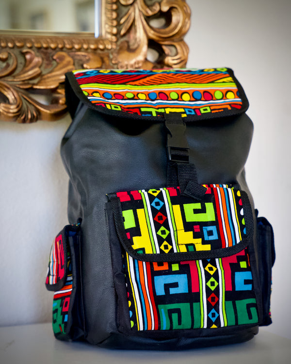 Retro print Afro Backpack