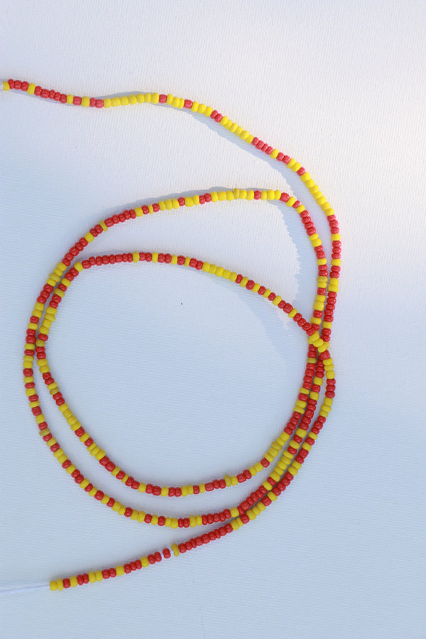YELLOW/RED African Waist Beads - TRIBE 228 